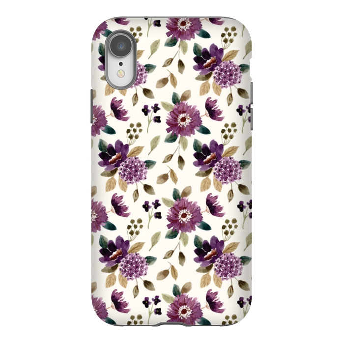 iPhone Xr StrongFit purple grapevine pattern by MALLIKA