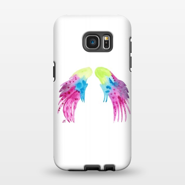 Galaxy S7 EDGE StrongFit Angel wings watercolor  by ArtKingdom7