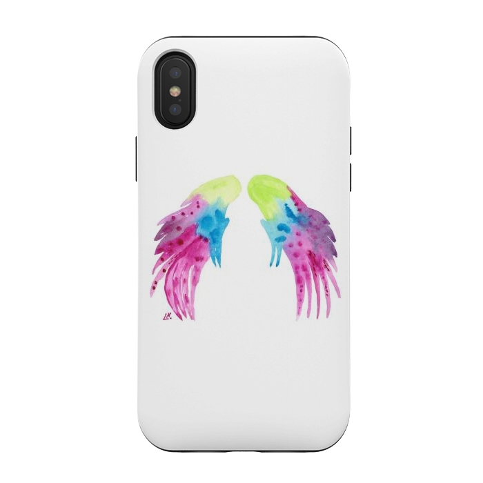 iPhone Xs / X StrongFit Angel wings watercolor  by ArtKingdom7