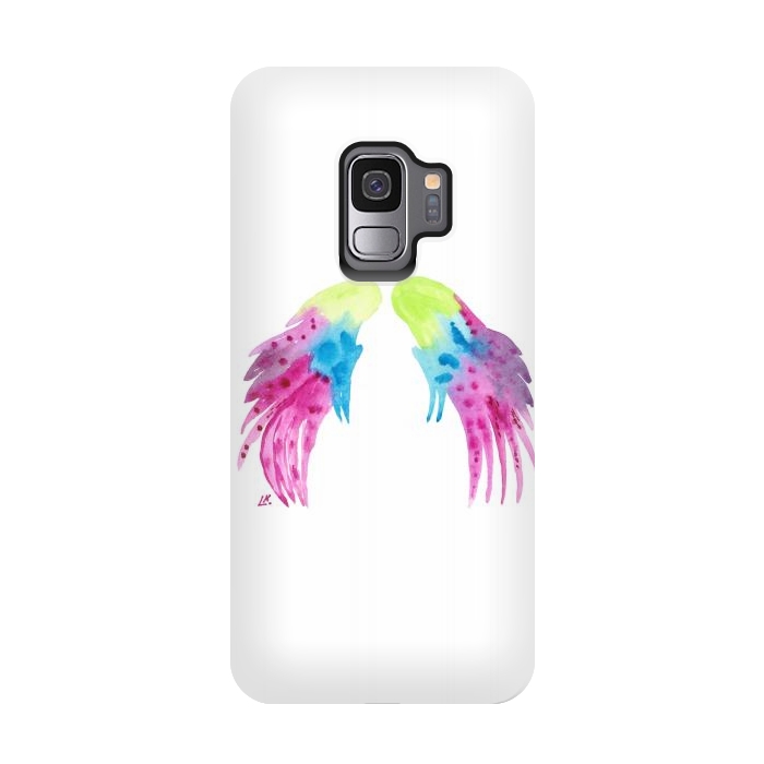 Galaxy S9 StrongFit Angel wings watercolor  by ArtKingdom7