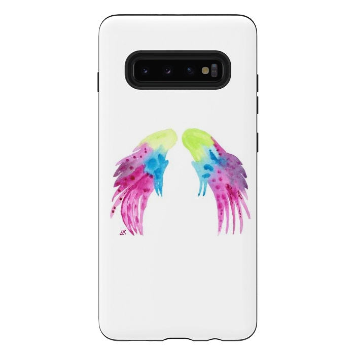 Galaxy S10 plus StrongFit Angel wings watercolor  by ArtKingdom7