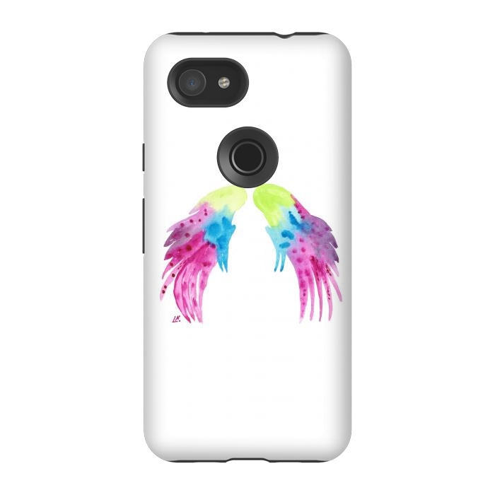 Pixel 3A StrongFit Angel wings watercolor  by ArtKingdom7
