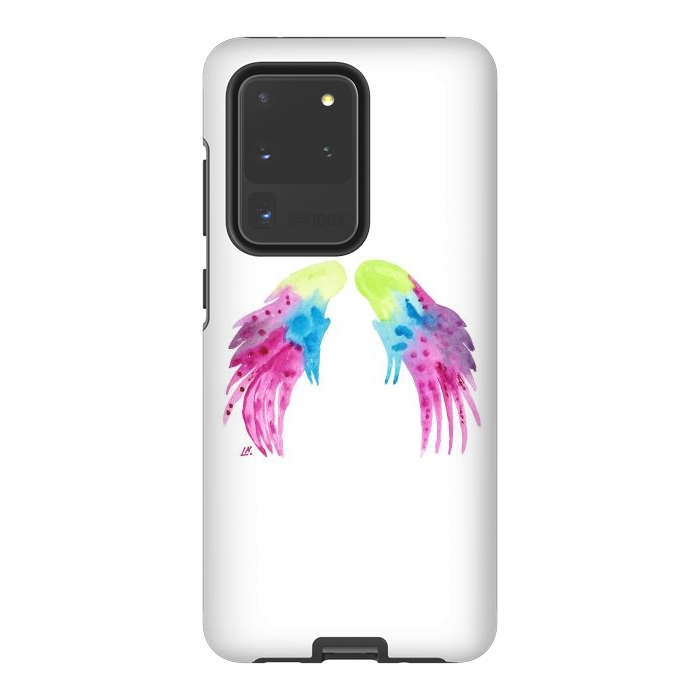 Galaxy S20 Ultra StrongFit Angel wings watercolor  by ArtKingdom7