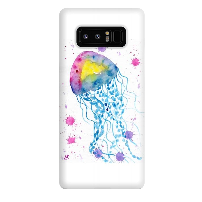 Galaxy Note 8 StrongFit Jellyfish watercolor 22 by ArtKingdom7