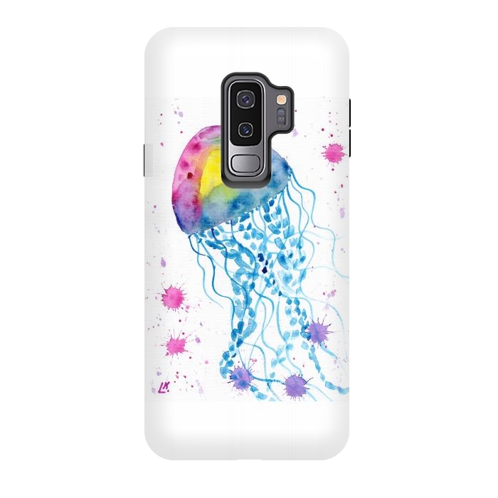 Galaxy S9 plus StrongFit Jellyfish watercolor 22 by ArtKingdom7