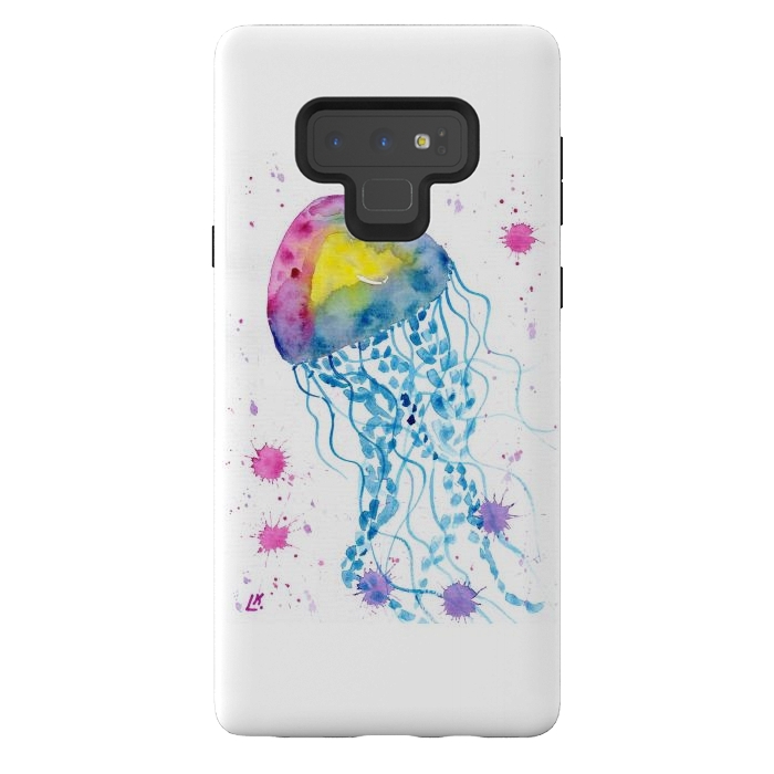 Galaxy Note 9 StrongFit Jellyfish watercolor 22 by ArtKingdom7