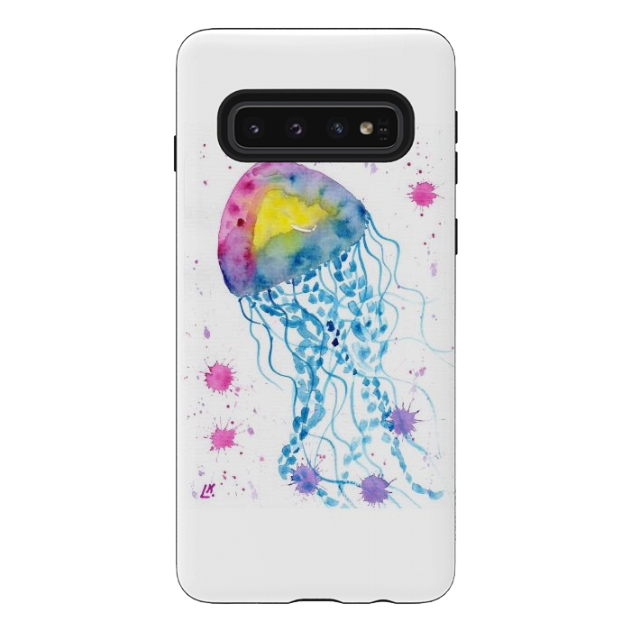 Galaxy S10 StrongFit Jellyfish watercolor 22 by ArtKingdom7