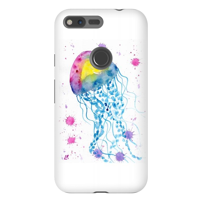 Pixel XL StrongFit Jellyfish watercolor 22 by ArtKingdom7