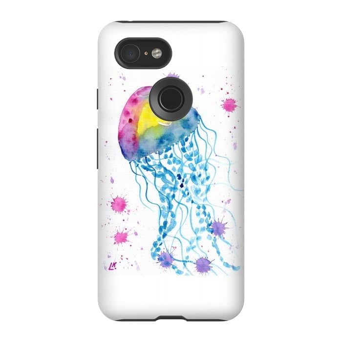Pixel 3 StrongFit Jellyfish watercolor 22 by ArtKingdom7