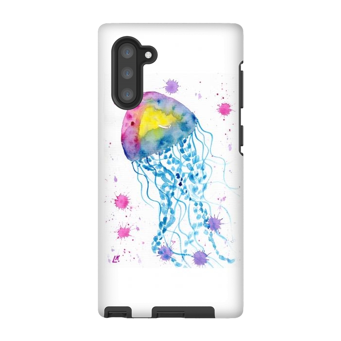 Galaxy Note 10 StrongFit Jellyfish watercolor 22 by ArtKingdom7