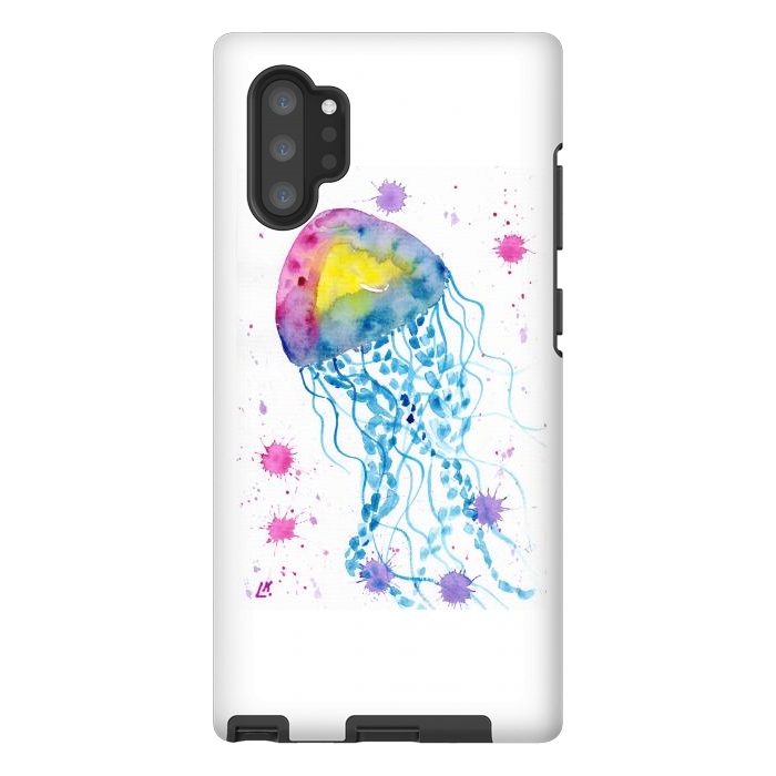 Galaxy Note 10 plus StrongFit Jellyfish watercolor 22 by ArtKingdom7