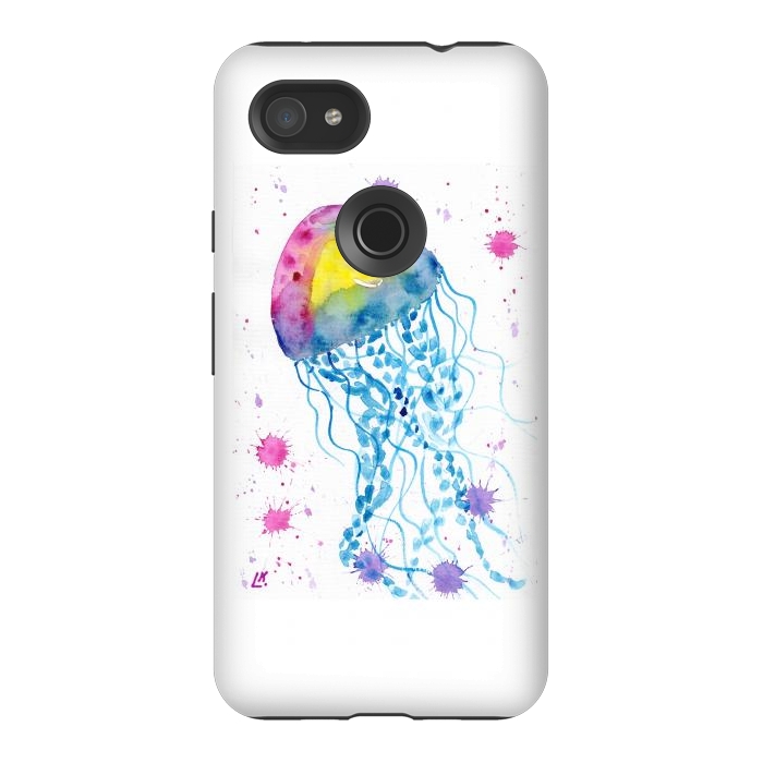 Pixel 3AXL StrongFit Jellyfish watercolor 22 by ArtKingdom7