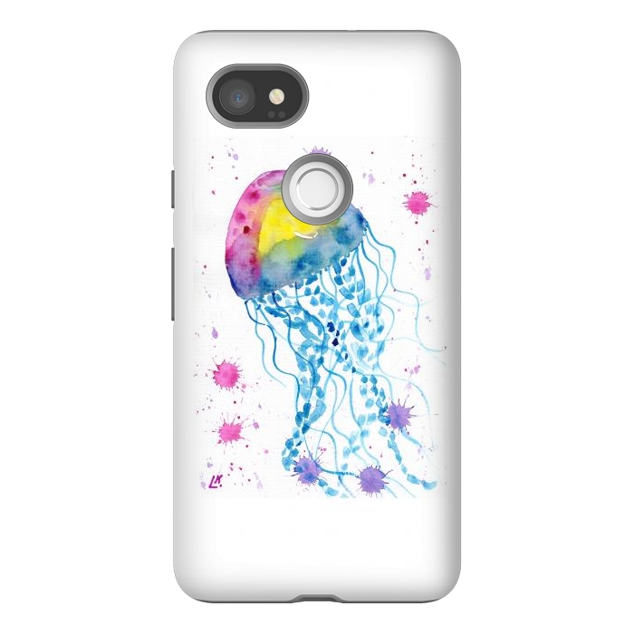 Pixel 2XL StrongFit Jellyfish watercolor 22 by ArtKingdom7
