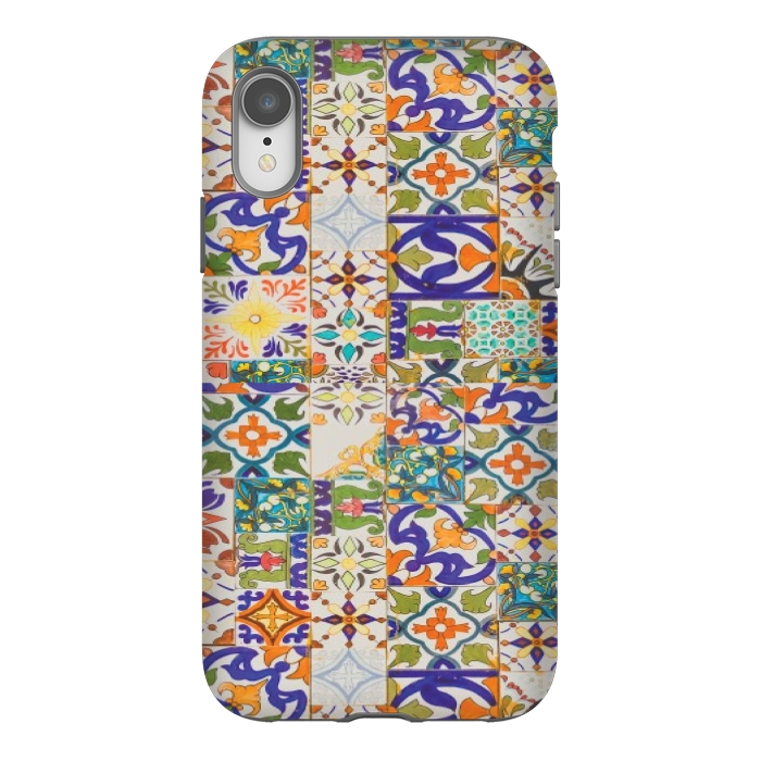 iPhone Xr StrongFit OLD TILE PATTERN by MALLIKA