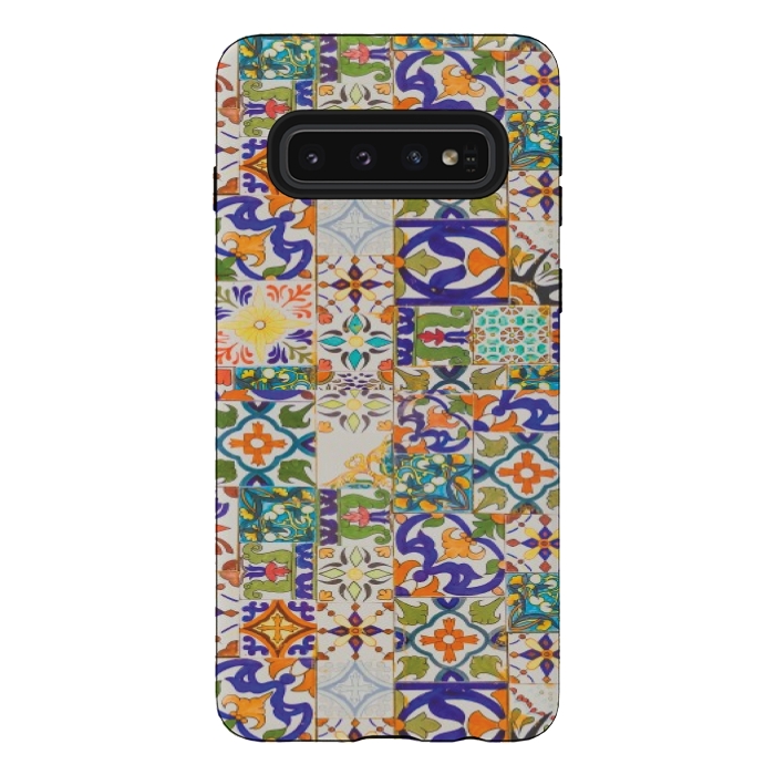 Galaxy S10 StrongFit OLD TILE PATTERN by MALLIKA