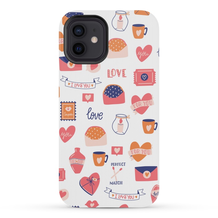 iPhone 12 mini StrongFit Valentine pattern 01 by Jelena Obradovic