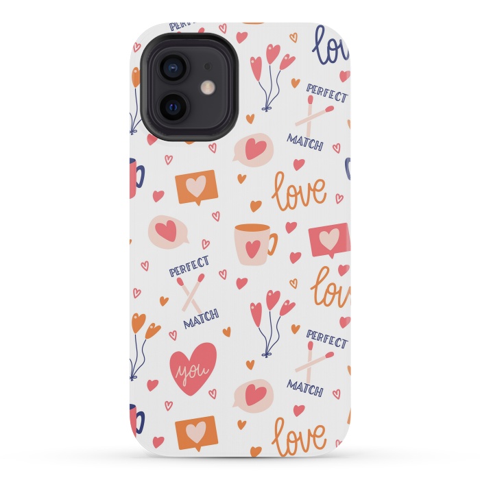iPhone 12 mini StrongFit Valentine pattern 05 by Jelena Obradovic