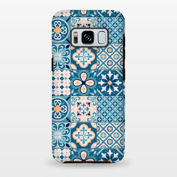 Galaxy S8 plus StrongFit blue tiles pattern 4 by MALLIKA