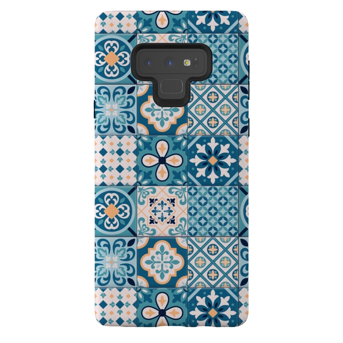 Galaxy Note 9 StrongFit blue tiles pattern 4 by MALLIKA
