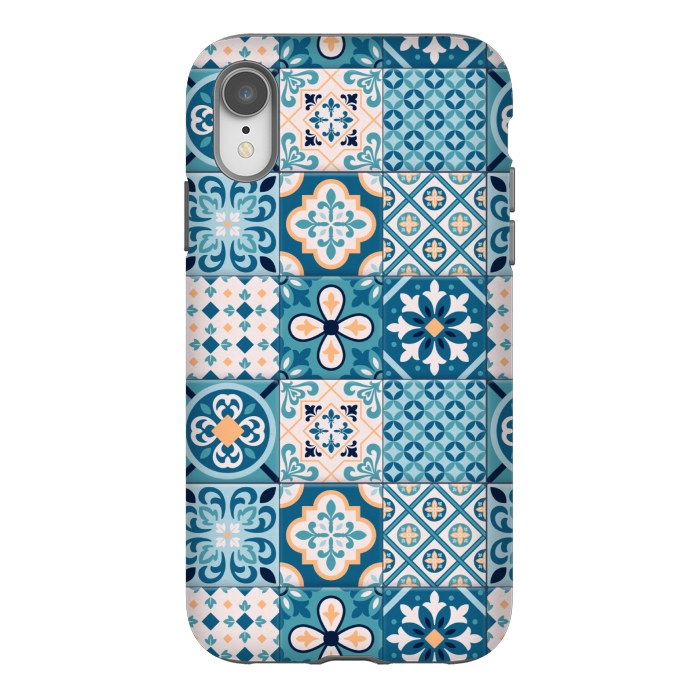 iPhone Xr StrongFit blue tiles pattern 4 by MALLIKA