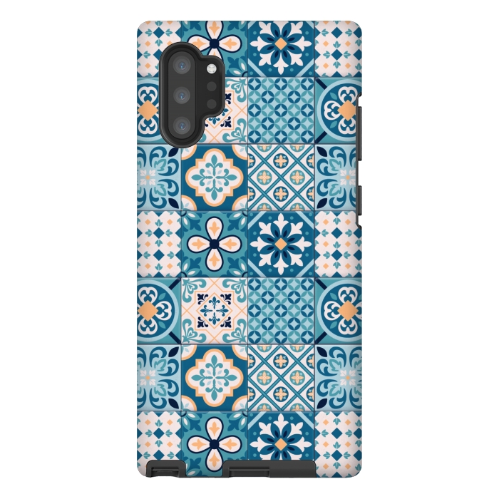 Galaxy Note 10 plus StrongFit blue tiles pattern 4 by MALLIKA