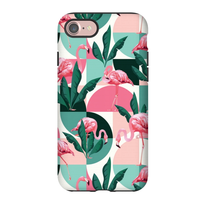 iPhone 7 StrongFit square flamingo pattern  by MALLIKA