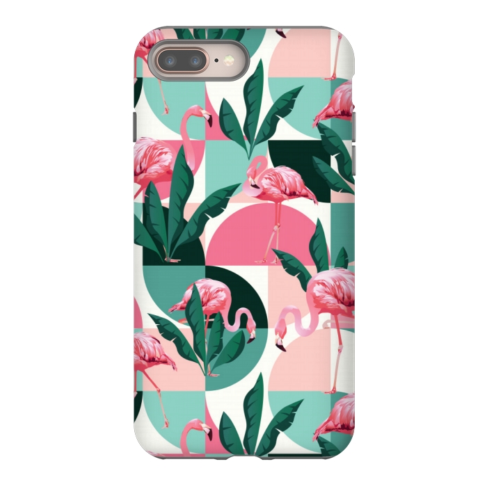 iPhone 7 plus StrongFit square flamingo pattern  by MALLIKA