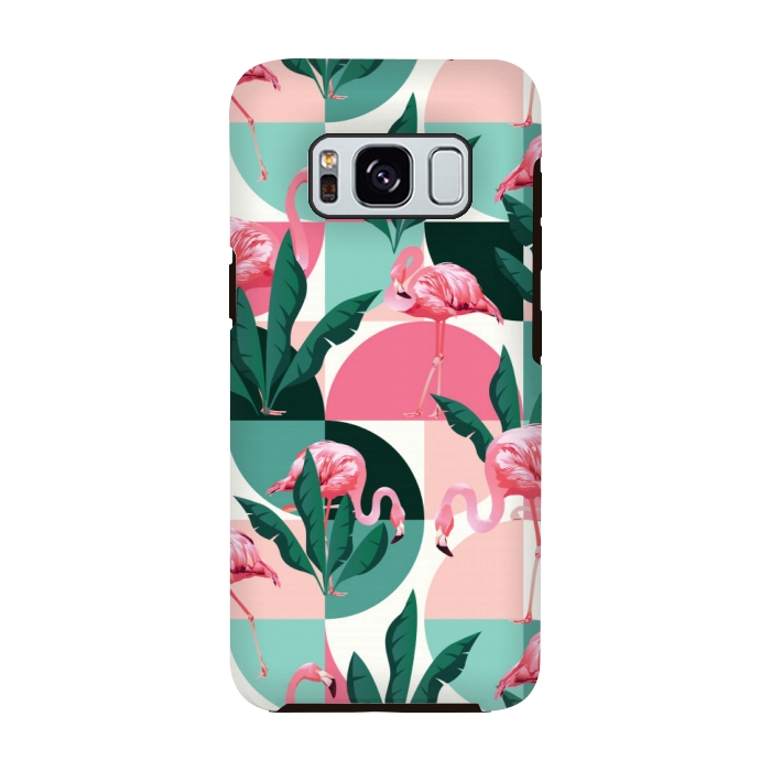 Galaxy S8 StrongFit square flamingo pattern  by MALLIKA