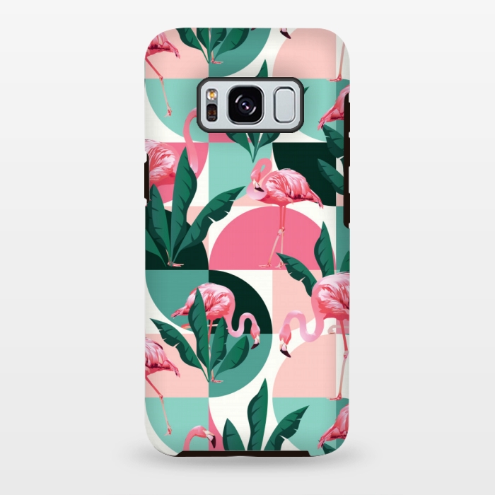 Galaxy S8 plus StrongFit square flamingo pattern  by MALLIKA