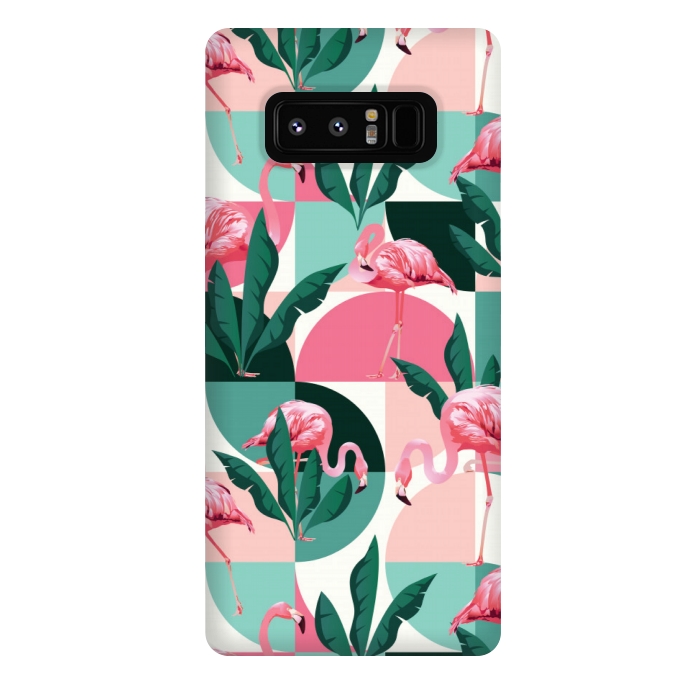 Galaxy Note 8 StrongFit square flamingo pattern  by MALLIKA