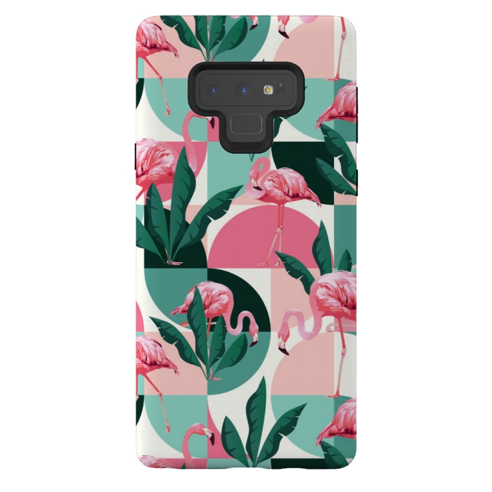 Galaxy Note 9 StrongFit square flamingo pattern  by MALLIKA