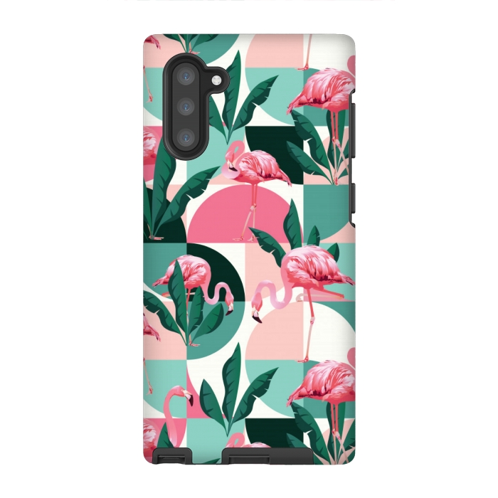 Galaxy Note 10 StrongFit square flamingo pattern  by MALLIKA