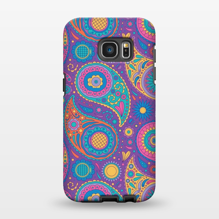 Galaxy S7 EDGE StrongFit purple mandala print 4 by MALLIKA