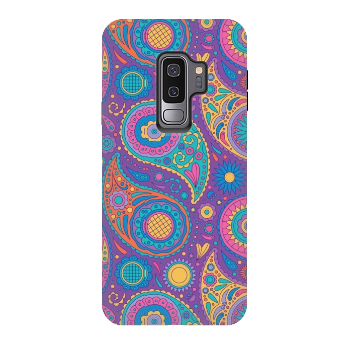 Galaxy S9 plus StrongFit purple mandala print 4 by MALLIKA
