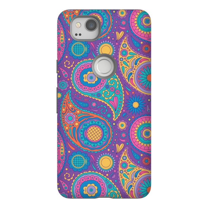 Pixel 2 StrongFit purple mandala print 4 by MALLIKA