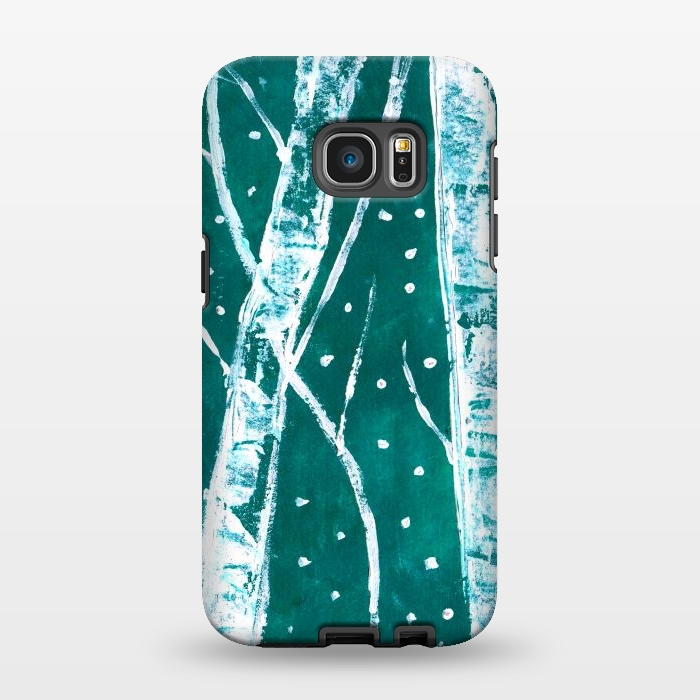 Galaxy S7 EDGE StrongFit Birch tree painting by ArtKingdom7