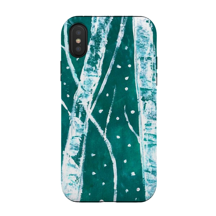 iPhone Xs / X StrongFit Birch tree painting by ArtKingdom7