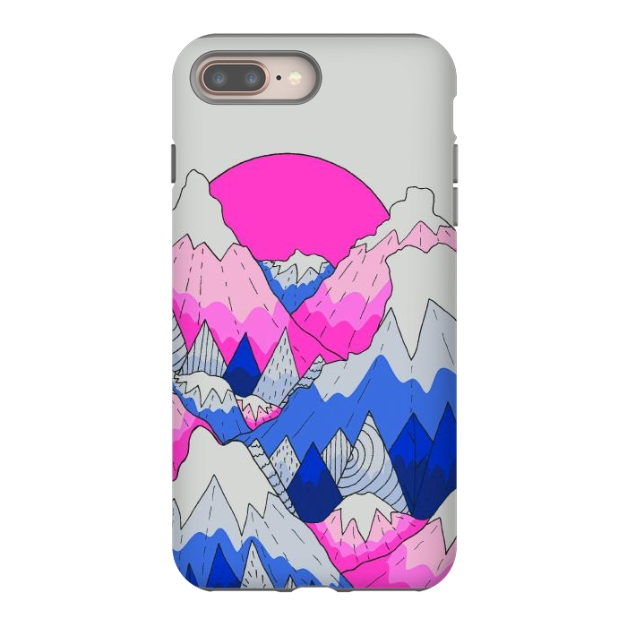 iPhone 8 plus StrongFit The hot pink and blue peaks by Steve Wade (Swade)
