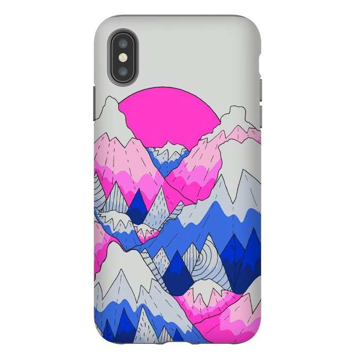 iPhone Xs Max StrongFit The hot pink and blue peaks by Steve Wade (Swade)
