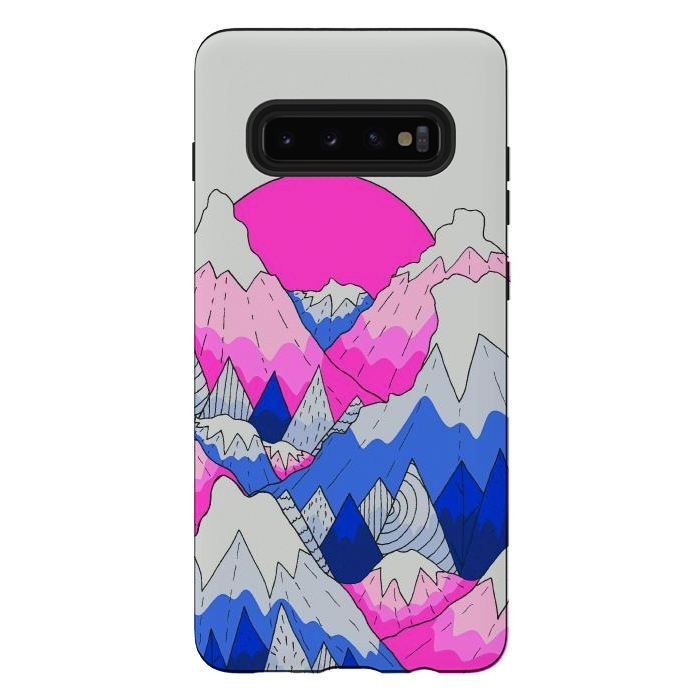 Galaxy S10 plus StrongFit The hot pink and blue peaks by Steve Wade (Swade)