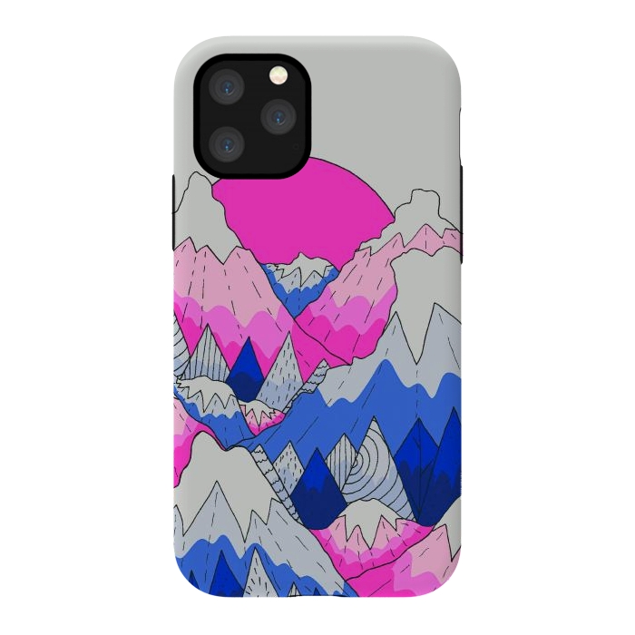 iPhone 11 Pro StrongFit The hot pink and blue peaks by Steve Wade (Swade)