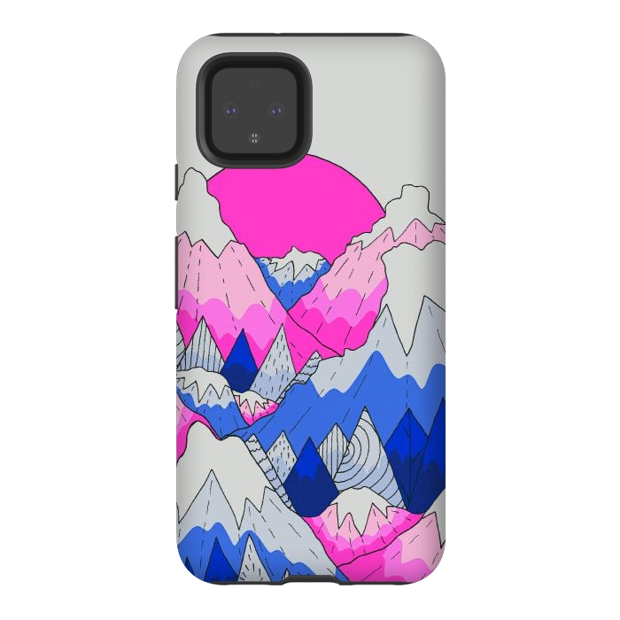 Pixel 4 StrongFit The hot pink and blue peaks by Steve Wade (Swade)