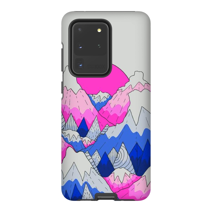 Galaxy S20 Ultra StrongFit The hot pink and blue peaks by Steve Wade (Swade)