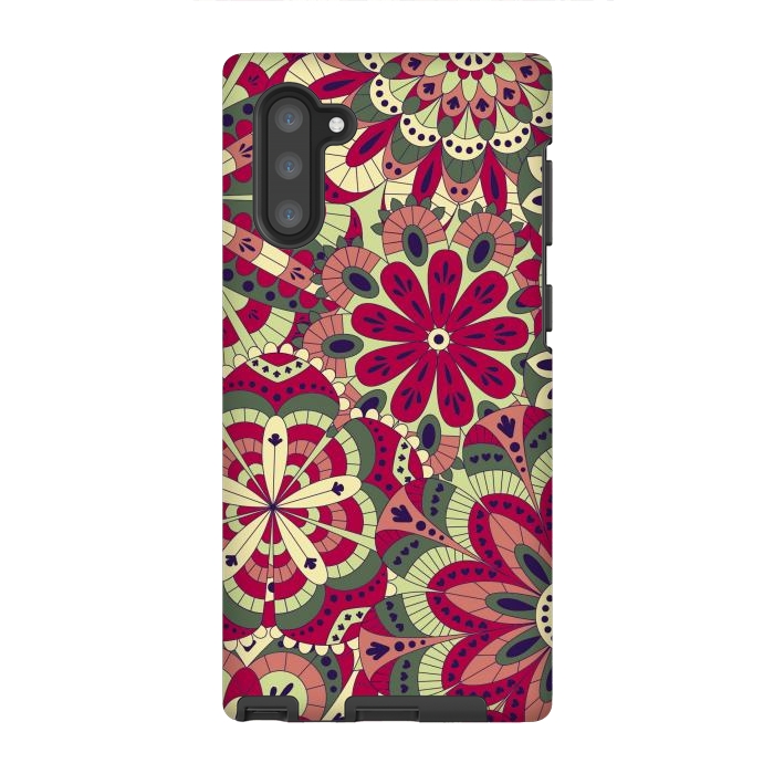 Galaxy Note 10 StrongFit Floral Made with Many Mandalas by ArtsCase