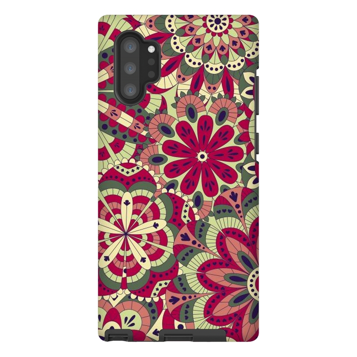 Galaxy Note 10 plus StrongFit Floral Made with Many Mandalas by ArtsCase