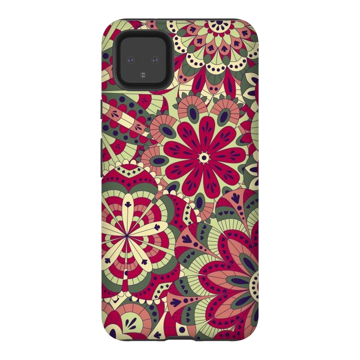 Pixel 4XL StrongFit Floral Made with Many Mandalas by ArtsCase