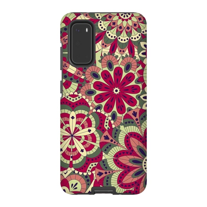Galaxy S20 StrongFit Floral Made with Many Mandalas by ArtsCase