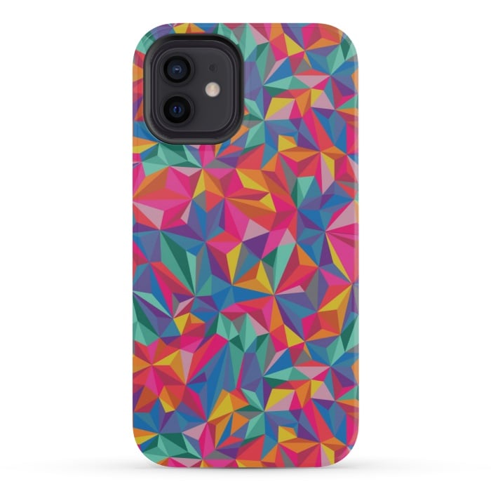 iPhone 12 mini StrongFit multi color diamond pattern by MALLIKA