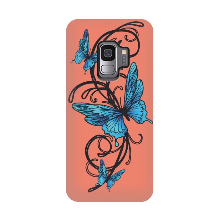 Galaxy S9 StrongFit beautiful butterfly pattern by MALLIKA