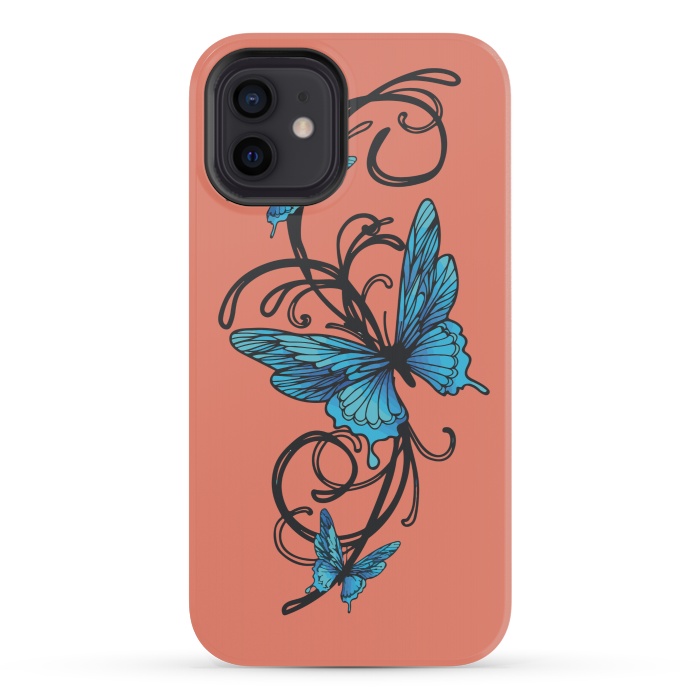 iPhone 12 mini StrongFit beautiful butterfly pattern by MALLIKA